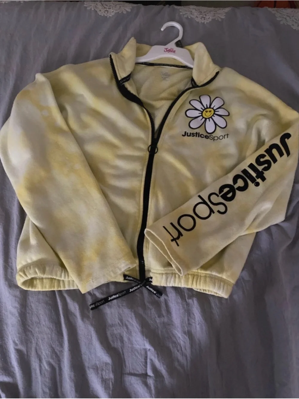 Justice Yellow Daisy Sport Fleece Jacket
